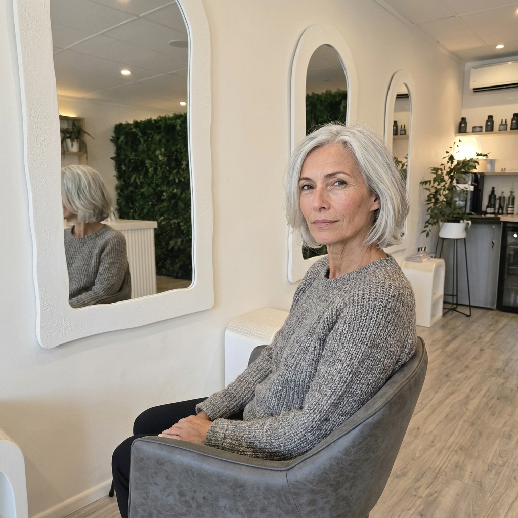 Silver layered bob